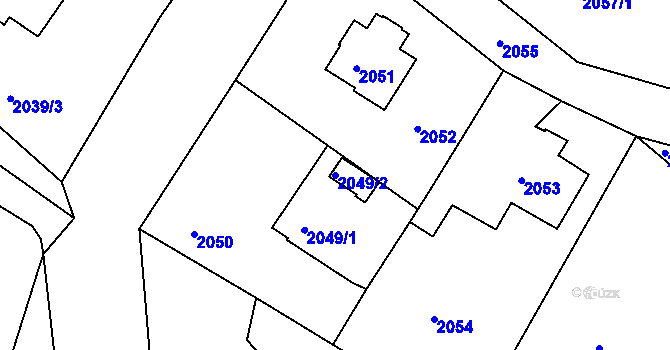 Parcela st. 2049/2 v KÚ Ruprechtice, Katastrální mapa