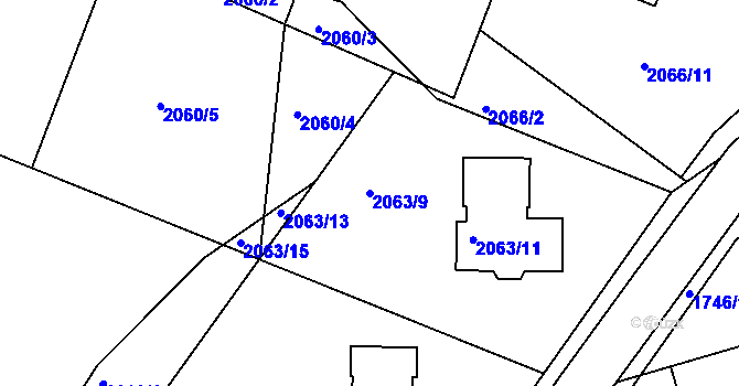 Parcela st. 2063/9 v KÚ Ruprechtice, Katastrální mapa