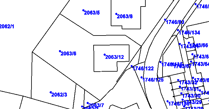 Parcela st. 2063/12 v KÚ Ruprechtice, Katastrální mapa