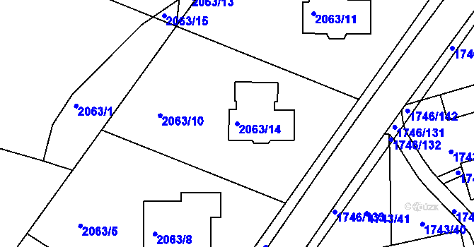 Parcela st. 2063/14 v KÚ Ruprechtice, Katastrální mapa