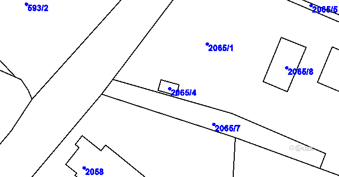 Parcela st. 2065/4 v KÚ Ruprechtice, Katastrální mapa