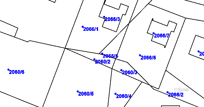 Parcela st. 2066/5 v KÚ Ruprechtice, Katastrální mapa