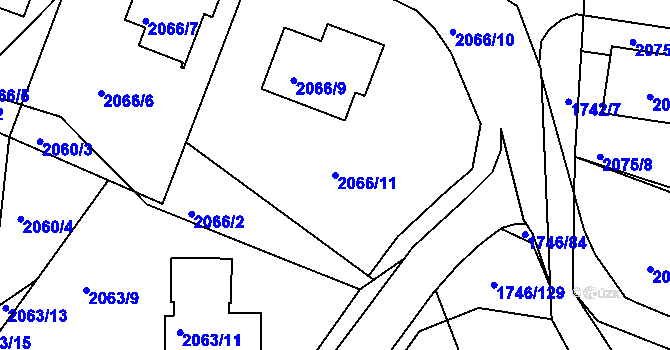 Parcela st. 2066/11 v KÚ Ruprechtice, Katastrální mapa