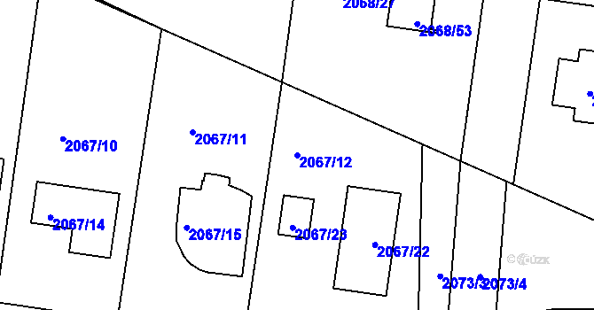 Parcela st. 2067/12 v KÚ Ruprechtice, Katastrální mapa