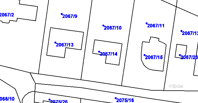 Parcela st. 2067/14 v KÚ Ruprechtice, Katastrální mapa