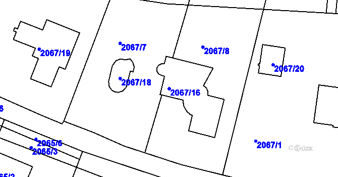 Parcela st. 2067/16 v KÚ Ruprechtice, Katastrální mapa