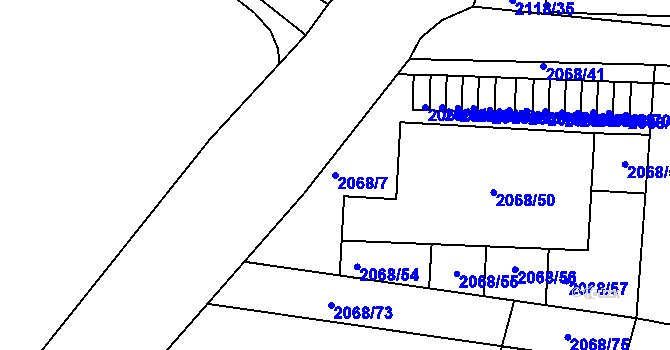 Parcela st. 2068/7 v KÚ Ruprechtice, Katastrální mapa
