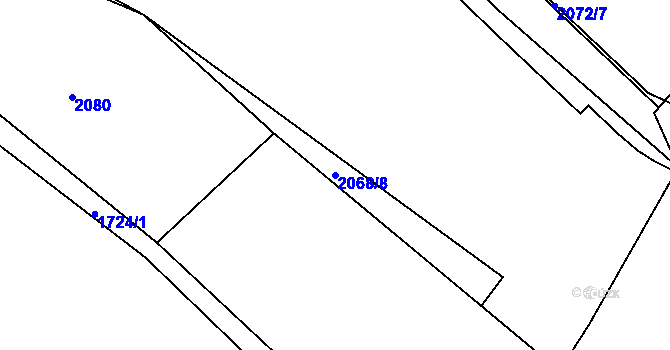 Parcela st. 2068/8 v KÚ Ruprechtice, Katastrální mapa