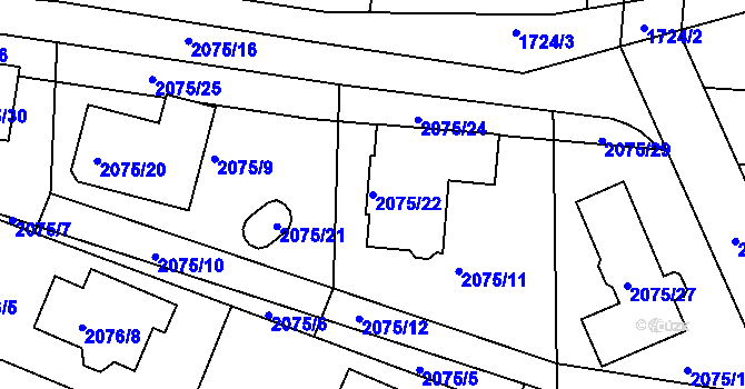 Parcela st. 2075/22 v KÚ Ruprechtice, Katastrální mapa