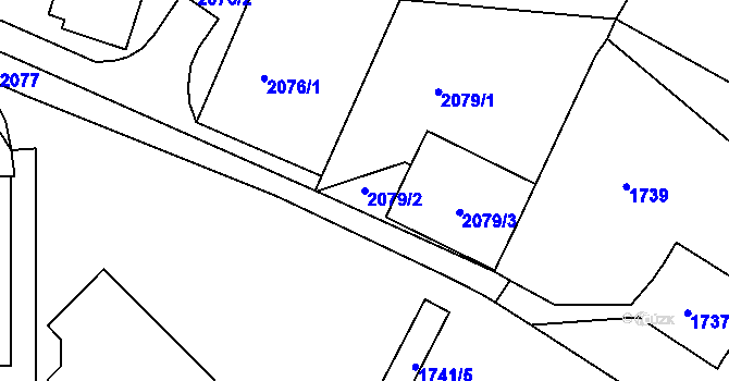 Parcela st. 2079/2 v KÚ Ruprechtice, Katastrální mapa
