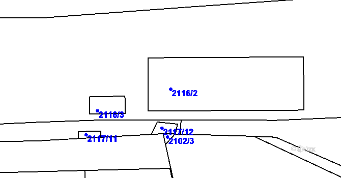 Parcela st. 2116/2 v KÚ Ruprechtice, Katastrální mapa