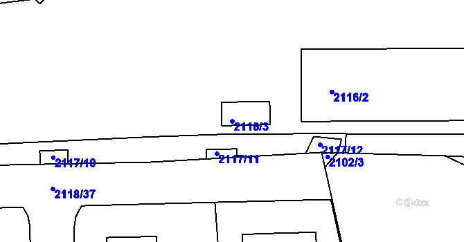 Parcela st. 2116/3 v KÚ Ruprechtice, Katastrální mapa