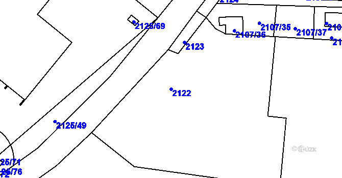 Parcela st. 2122 v KÚ Ruprechtice, Katastrální mapa