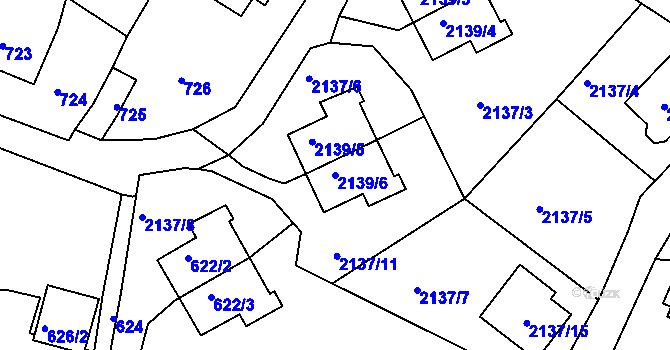 Parcela st. 2139/6 v KÚ Ruprechtice, Katastrální mapa