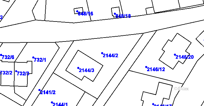 Parcela st. 2144/2 v KÚ Ruprechtice, Katastrální mapa