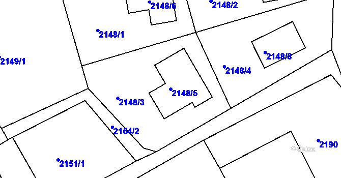 Parcela st. 2148/5 v KÚ Ruprechtice, Katastrální mapa
