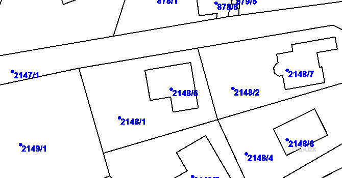 Parcela st. 2148/6 v KÚ Ruprechtice, Katastrální mapa