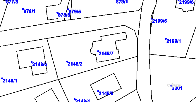 Parcela st. 2148/7 v KÚ Ruprechtice, Katastrální mapa