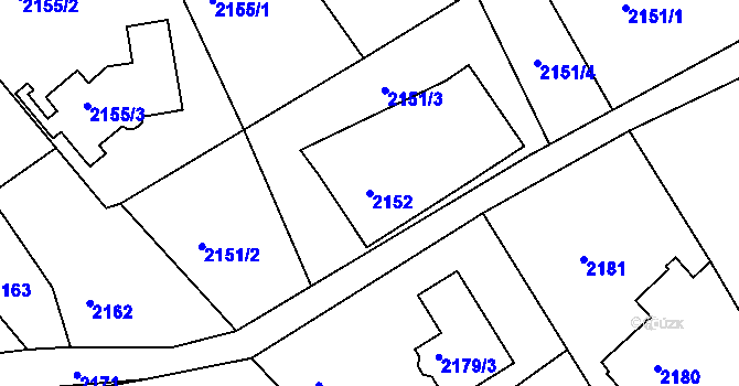 Parcela st. 2152 v KÚ Ruprechtice, Katastrální mapa