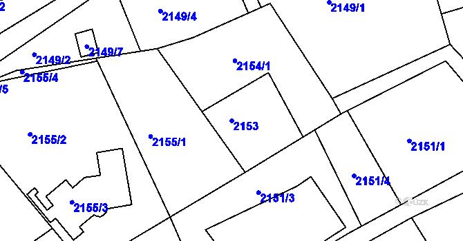Parcela st. 2153 v KÚ Ruprechtice, Katastrální mapa