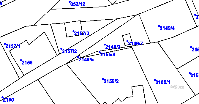 Parcela st. 2155/4 v KÚ Ruprechtice, Katastrální mapa