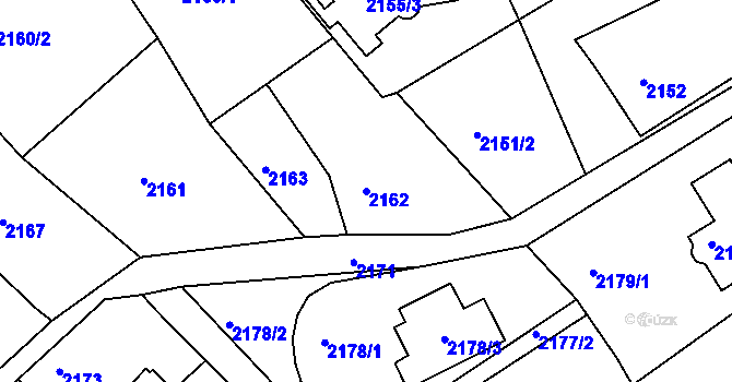 Parcela st. 2162 v KÚ Ruprechtice, Katastrální mapa
