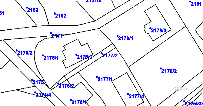 Parcela st. 2177/2 v KÚ Ruprechtice, Katastrální mapa