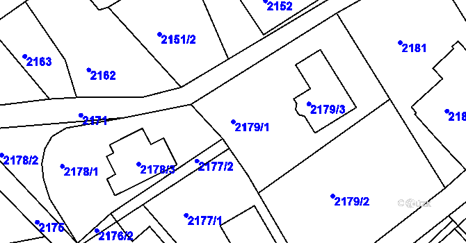 Parcela st. 2179/1 v KÚ Ruprechtice, Katastrální mapa