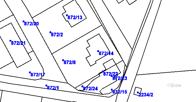 Parcela st. 872/14 v KÚ Ruprechtice, Katastrální mapa