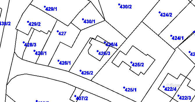 Parcela st. 426/3 v KÚ Ruprechtice, Katastrální mapa