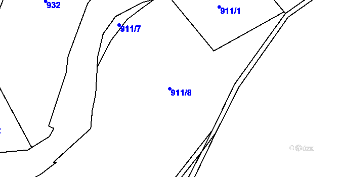 Parcela st. 911/8 v KÚ Ruprechtice, Katastrální mapa