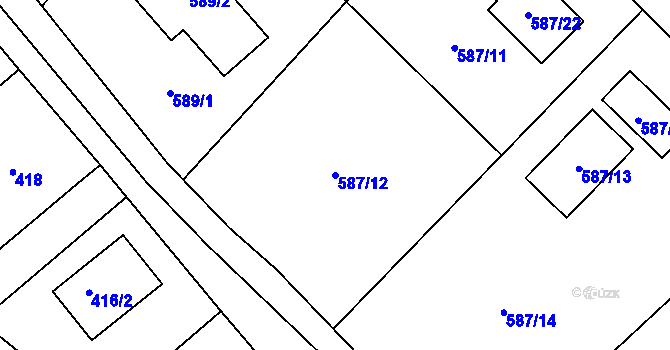 Parcela st. 587/12 v KÚ Ruprechtice, Katastrální mapa