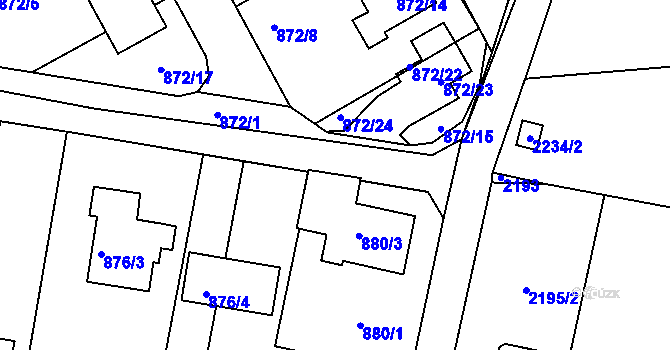 Parcela st. 873/3 v KÚ Ruprechtice, Katastrální mapa