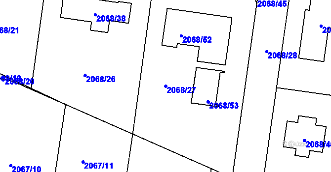 Parcela st. 2068/27 v KÚ Ruprechtice, Katastrální mapa