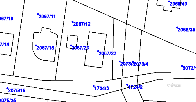 Parcela st. 2067/22 v KÚ Ruprechtice, Katastrální mapa
