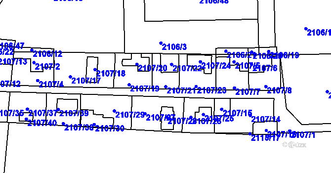 Parcela st. 2107/21 v KÚ Ruprechtice, Katastrální mapa