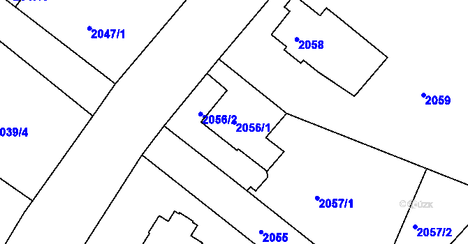 Parcela st. 2056/1 v KÚ Ruprechtice, Katastrální mapa