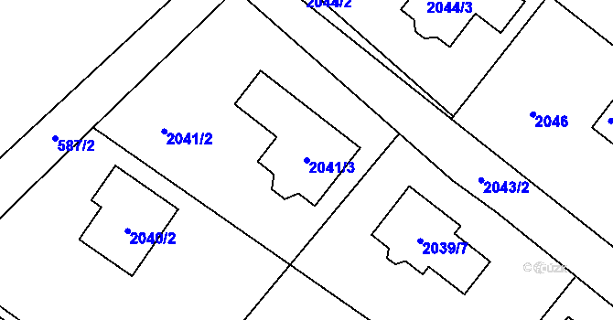 Parcela st. 2041/3 v KÚ Ruprechtice, Katastrální mapa