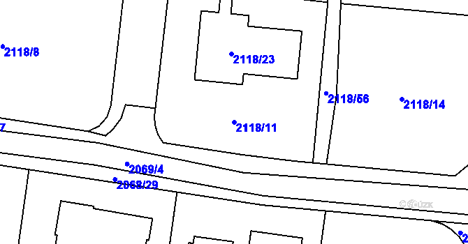 Parcela st. 2118/11 v KÚ Ruprechtice, Katastrální mapa