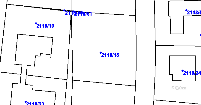 Parcela st. 2118/13 v KÚ Ruprechtice, Katastrální mapa