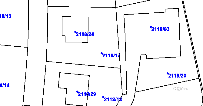 Parcela st. 2118/17 v KÚ Ruprechtice, Katastrální mapa