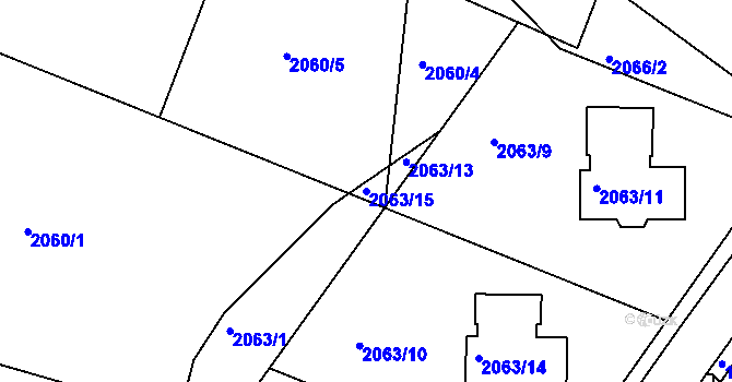 Parcela st. 2063/15 v KÚ Ruprechtice, Katastrální mapa