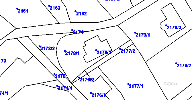 Parcela st. 2178/3 v KÚ Ruprechtice, Katastrální mapa