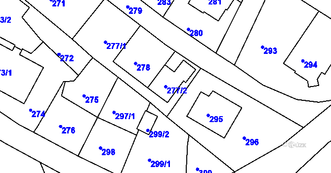 Parcela st. 277/2 v KÚ Ruprechtice, Katastrální mapa