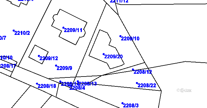 Parcela st. 2209/20 v KÚ Ruprechtice, Katastrální mapa