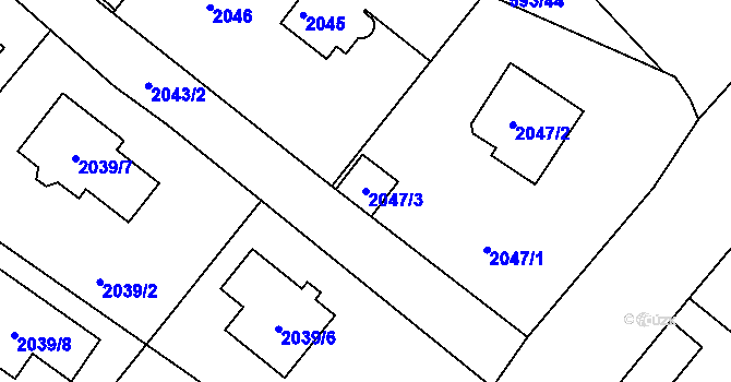 Parcela st. 2047/3 v KÚ Ruprechtice, Katastrální mapa