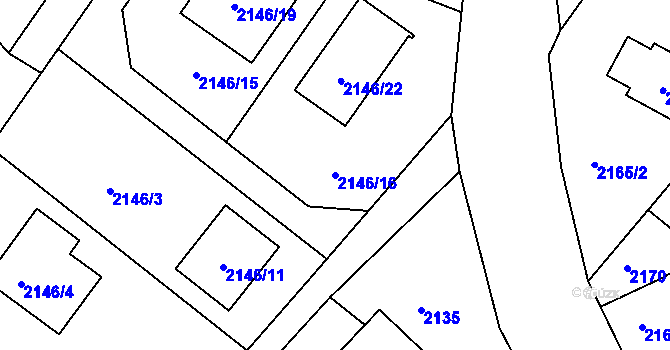 Parcela st. 2146/16 v KÚ Ruprechtice, Katastrální mapa