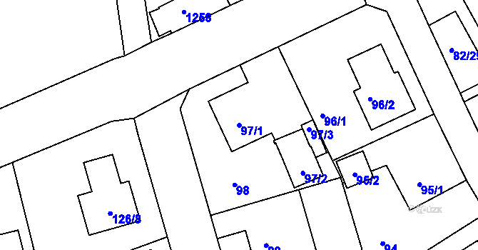 Parcela st. 97/1 v KÚ Ruprechtice, Katastrální mapa