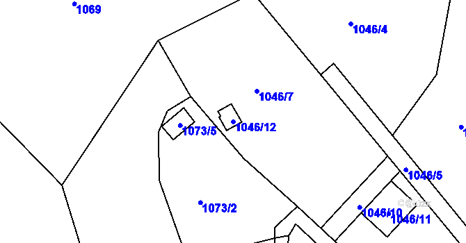 Parcela st. 1046/12 v KÚ Ruprechtice, Katastrální mapa