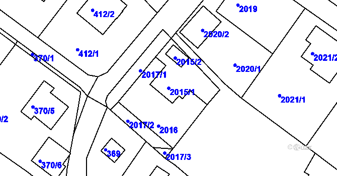 Parcela st. 2015/1 v KÚ Ruprechtice, Katastrální mapa